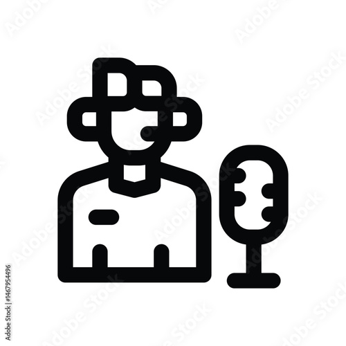 broadcaster line icon. Clean and minimalist vector icon for websites, mobile apps, presentations, and logos. Fully scalable and customizable for any project.