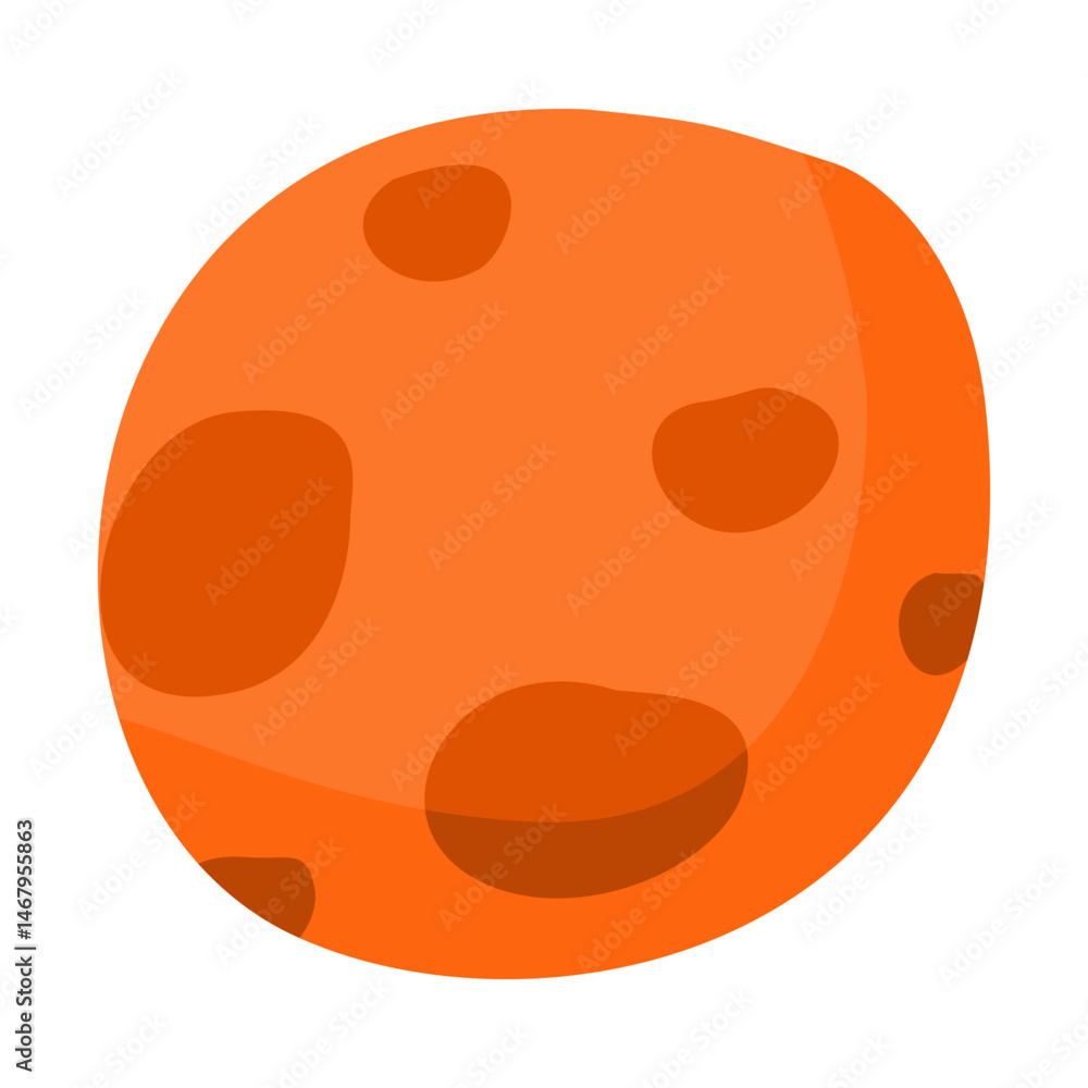 Fototapeta premium Cartoon Venus planet in orange for teaching