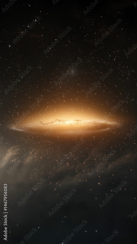 Fototapeta premium Distant galaxy, stars, cosmic dust, dark space.