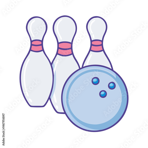 Bowling ball and pins strike game sport activity leisure recreation equipment alley competition fun hobby