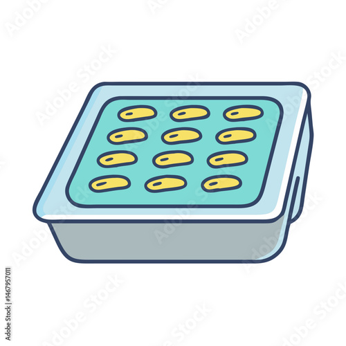 Tray of seeds seed starting seedling tray plant propagation gardening planting growing seeds indoors