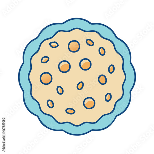 Illustration of a round cell with spots and a wavy border for medical or scientific use concept