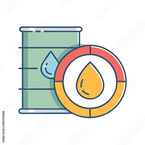 Oil barrel petroleum industry energy fuel gasoline diesel gas oil drop circle chart market price