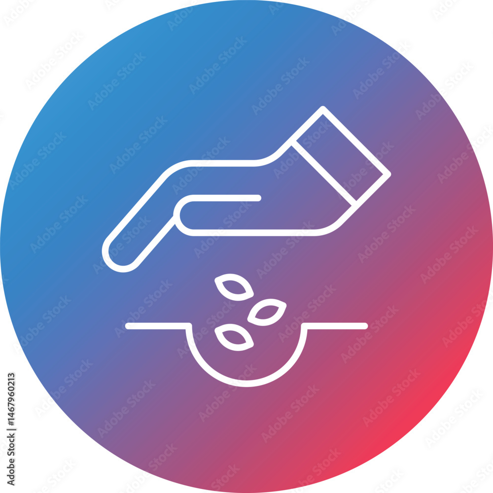 Seeding Line Gradient Circle Background Icon Seeding Line Gradient Circle Background Icon