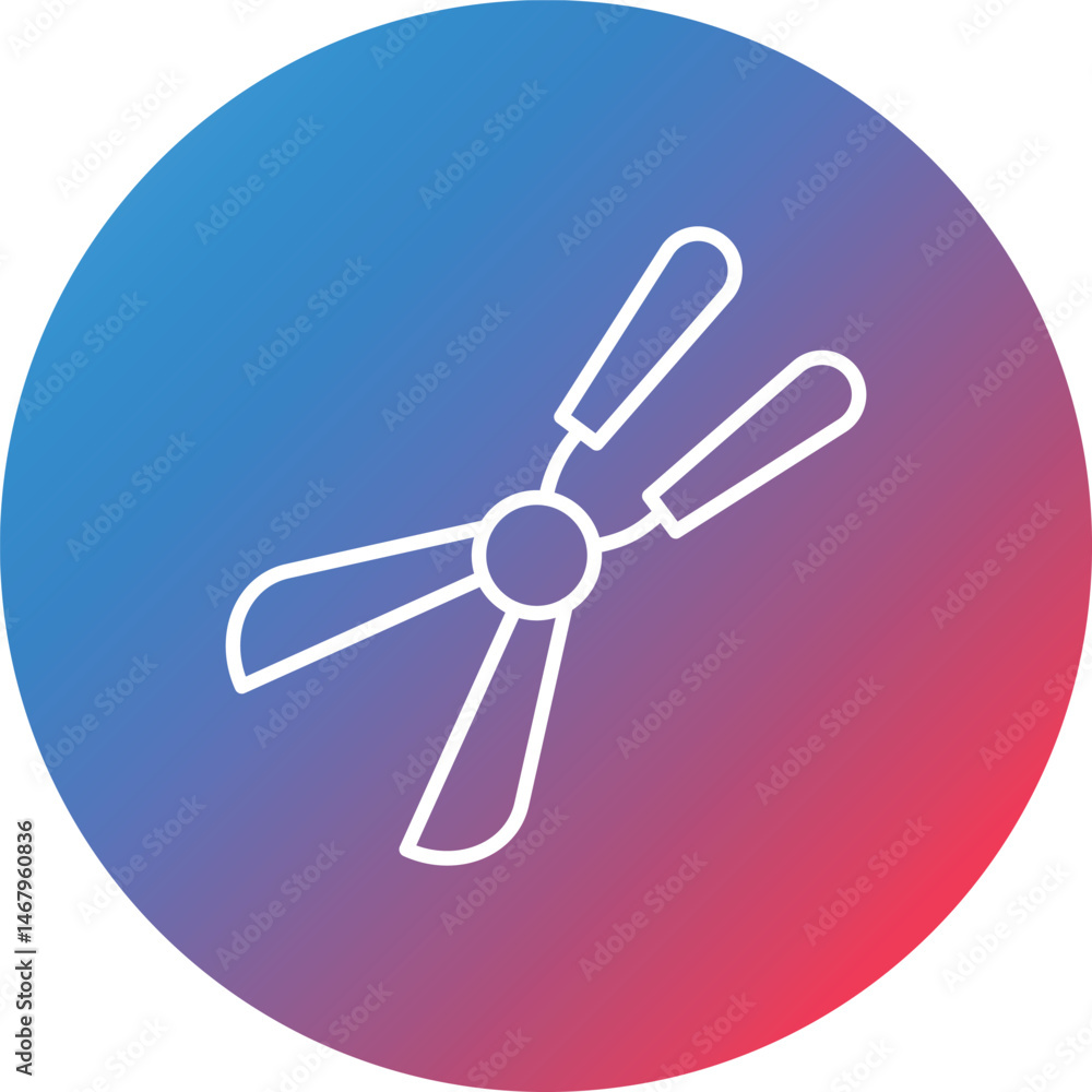 Farming Scissor Line Gradient Circle Background Icon Farming Scissor Line Gradient Circle Background Icon