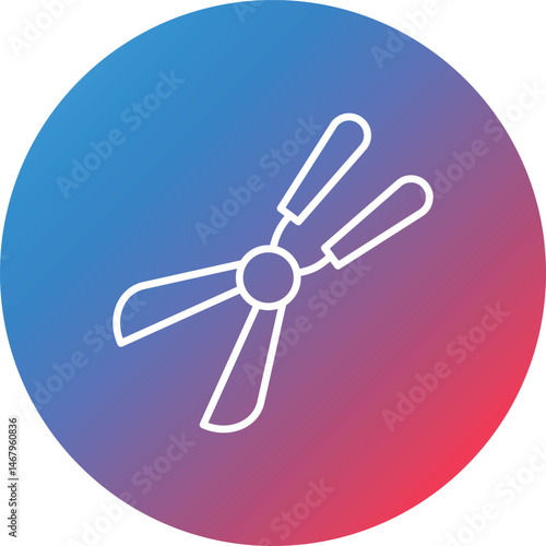 Farming Scissor Line Gradient Circle Background Icon