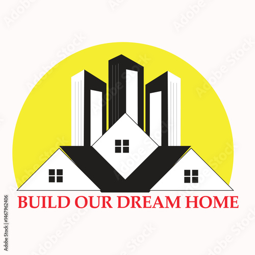 An attractive and easily editable logo for a real estate company.