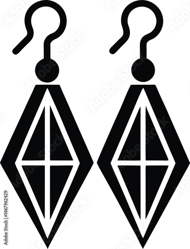 Earrings Jewelry Icon Vector Illustration