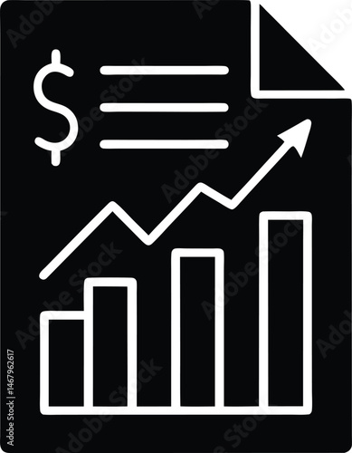Financial Report Icon Vector Illustration