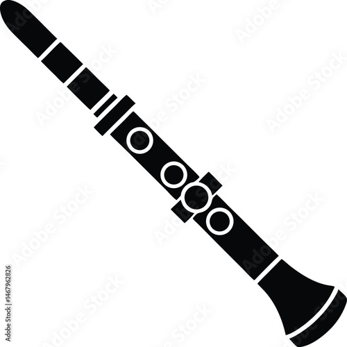 Flute Woodwind Instrument Icon Vector Illustration