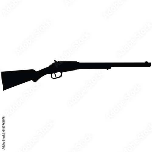 A rifle silhouette displays the outline and shape of the firearm's design clearly on white