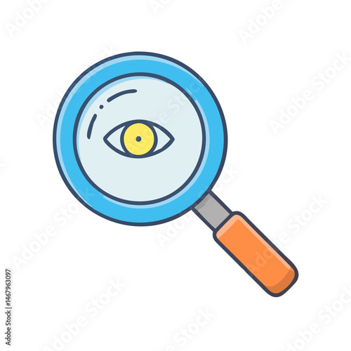 Magnifying glass looking for vision search eye find focus zoom lens explore research analysis