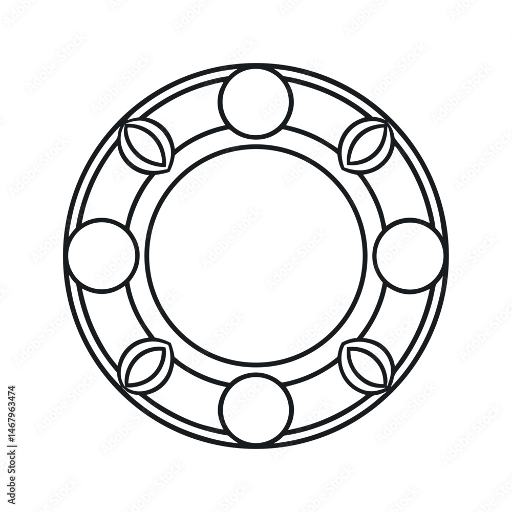 Minimal Cirq Circle Line Art Vector Design Minimal Cirq Circle Line Art Vector Design