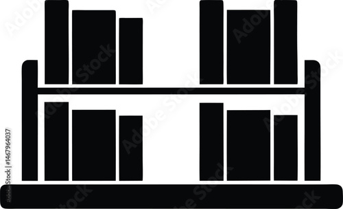 library shelf books icon vector illustration