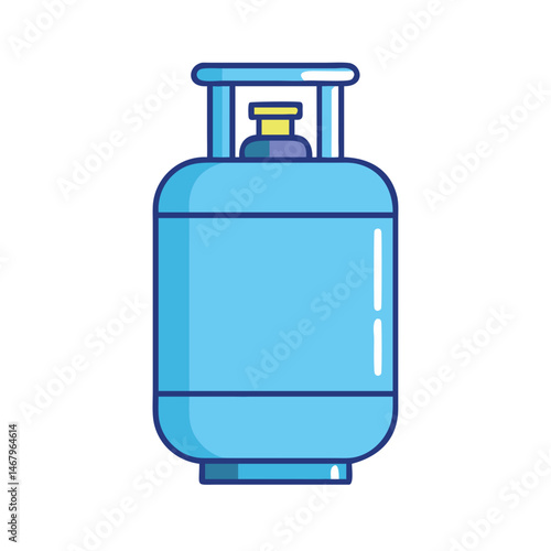 Isolated blue lpg gas cylinder vector illustration for home use and industrial applications