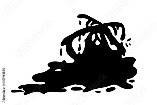 Silhouette, shadow of halloween character, scary flying monster, behemoth. Vector graphics.