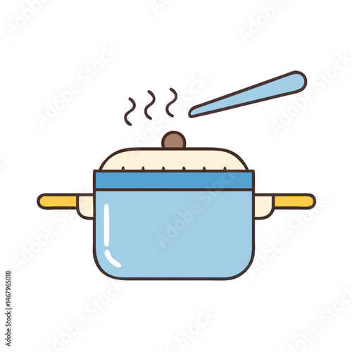 Cooking pot with steam kitchenware food preparation recipe culinary utensil saucepan dinnerware