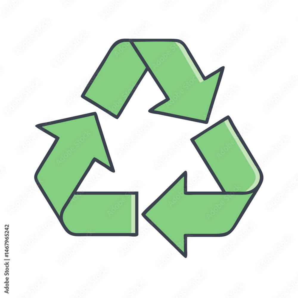 Recycle symbol green arrows for sustainable environment and eco friendly practices concept icon Recycle symbol green arrows for sustainable environment and eco friendly practices concept icon