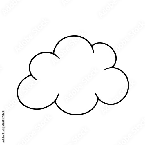 Line sketch,cute cloud outline,children coloring.Vector graphics