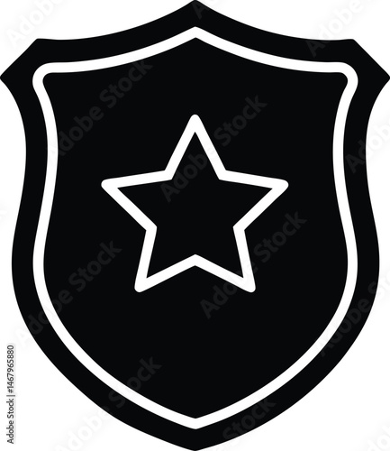 Police Badge Law Icon Vector Illustration