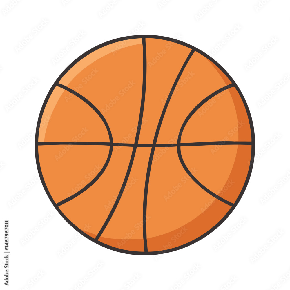Fototapeta premium Isolated cartoon basketball vector illustration for sports equipment and recreation game design