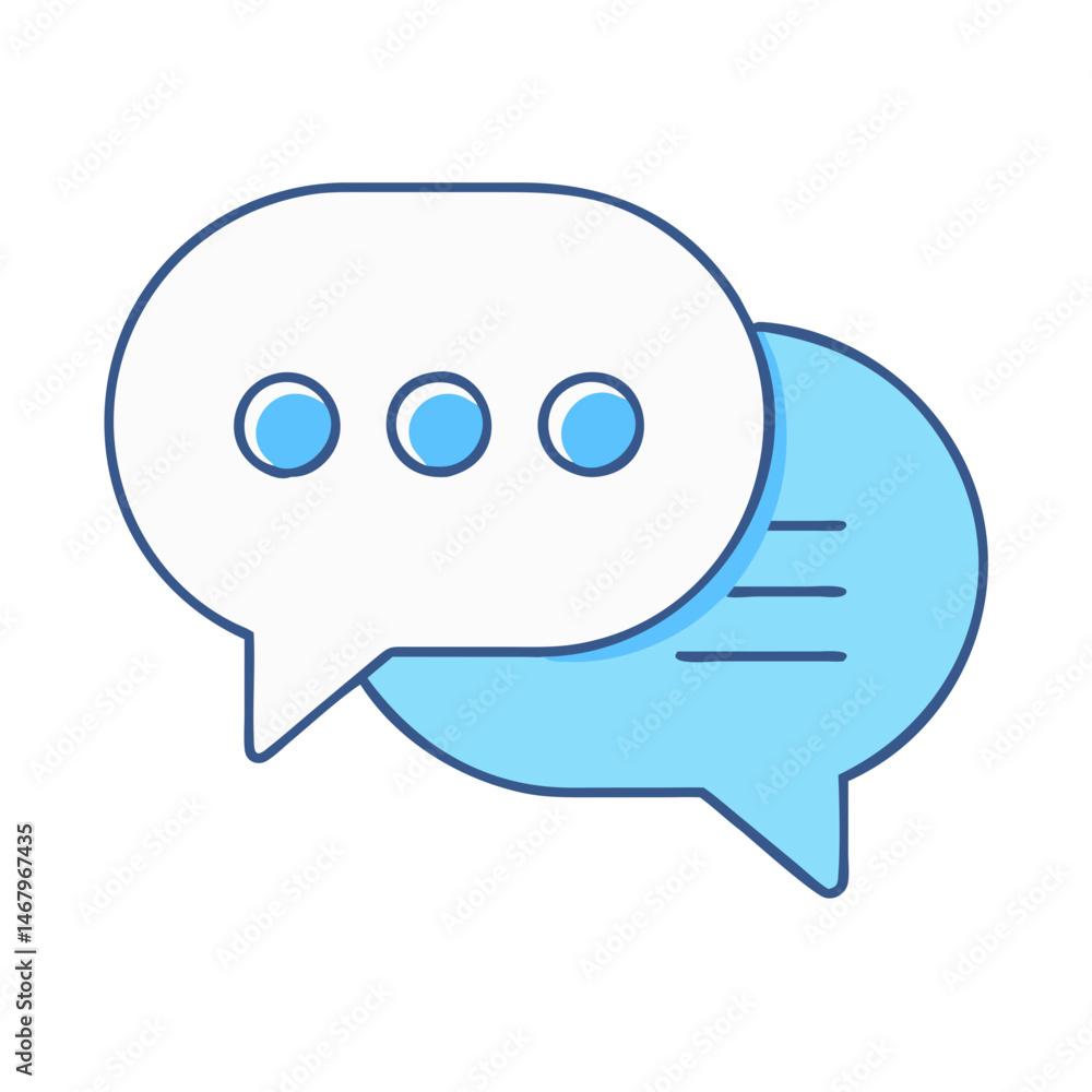 Illustration of speech bubbles for online chat communication and social media messaging platform Illustration of speech bubbles for online chat communication and social media messaging platform