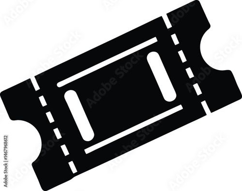 Ticket Stub Cinema Icon Vector Illustration