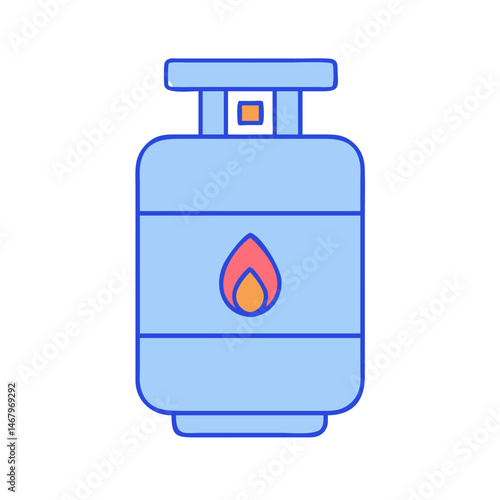 Gas cylinder tank vector illustration for cooking heating and industrial applications icon design