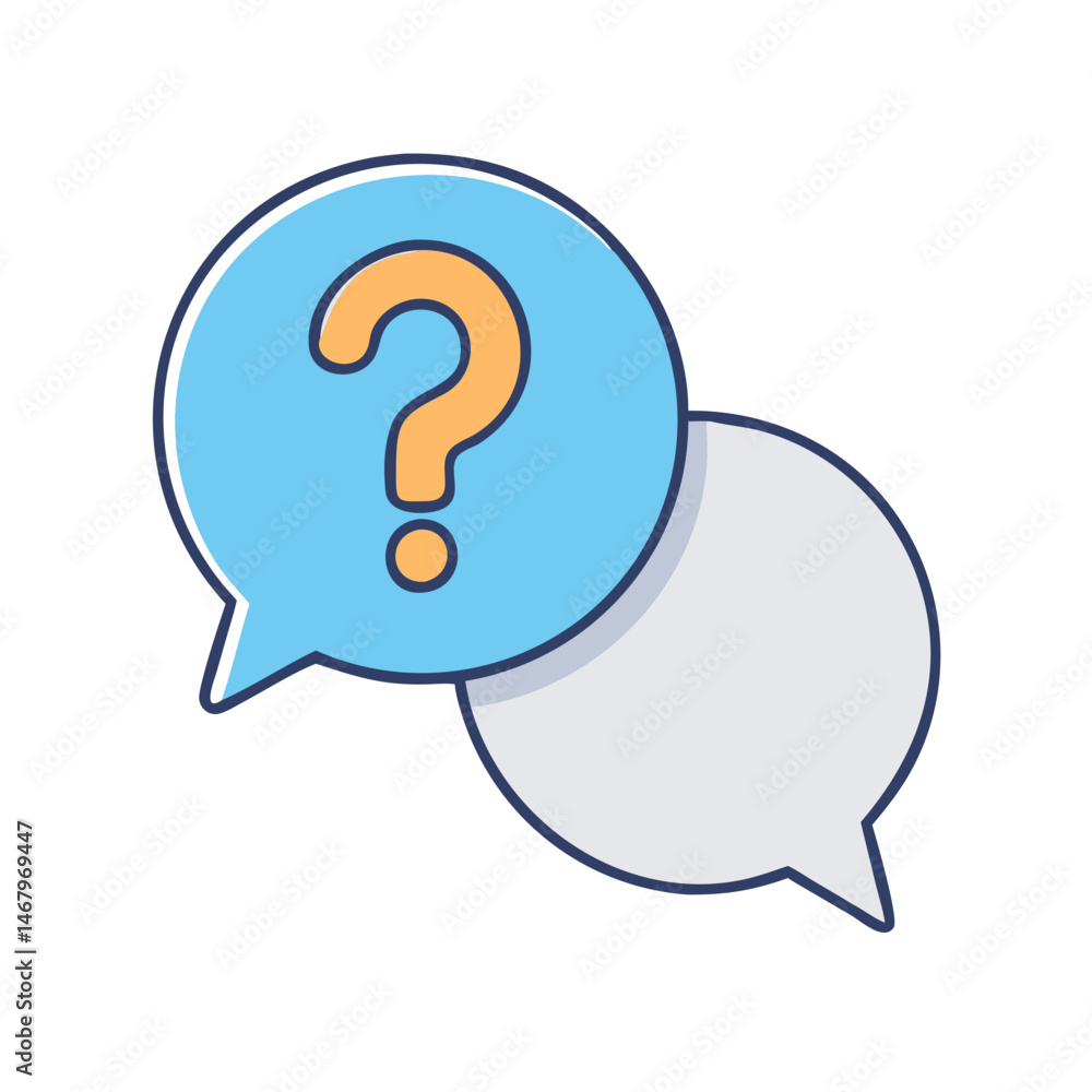 Question mark in speech bubble vector illustration for faq help and support concept design Question mark in speech bubble vector illustration for faq help and support concept design