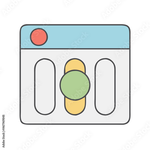 Website interface design with toggle switches and control panel for ui and ux design needs