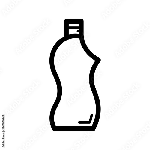 Detergent or body wash bottle icon in outline style – concept of hygiene cleansing cosmetic container and home care