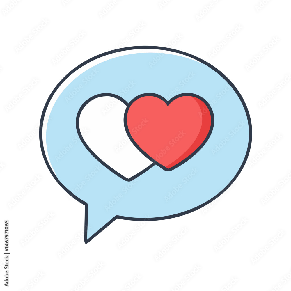 Find love heart chat bubble message icon vector illustration for valentine's day design Find love heart chat bubble message icon vector illustration for valentine's day design