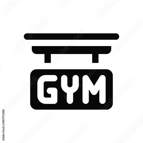 gym glyph icon. Strong and solid vector icon for websites, mobile interfaces, presentations, and visual branding. High quality and easy to edit.