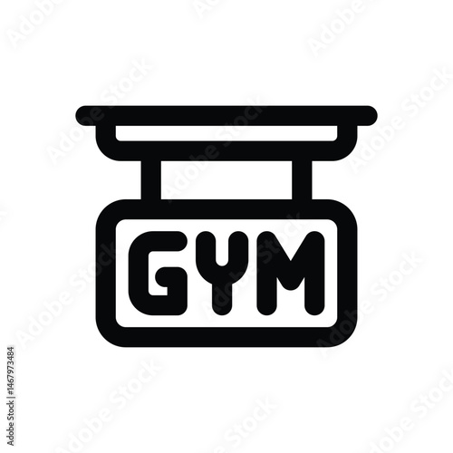gym line icon. Clean and minimalist vector icon for websites, mobile apps, presentations, and logos. Fully scalable and customizable for any project.
