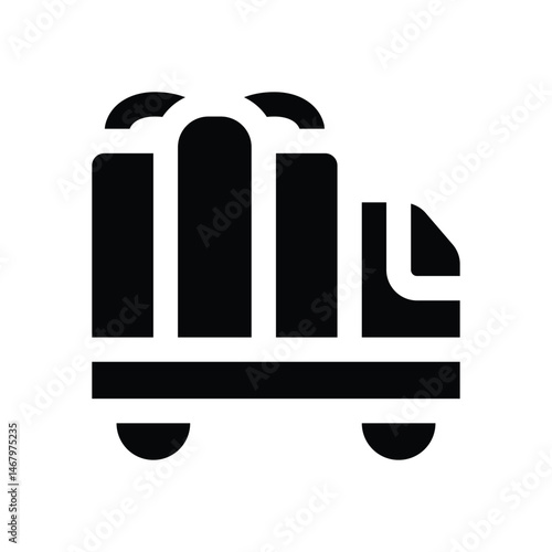 delivery truck glyph icon. Strong and solid vector icon for websites, mobile interfaces, presentations, and visual branding. High quality and easy to edit.