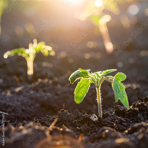 young plant in the ground