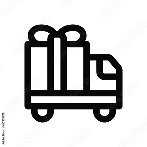 delivery truck line icon. Clean and minimalist vector icon for websites, mobile apps, presentations, and logos. Fully scalable and customizable for any project.