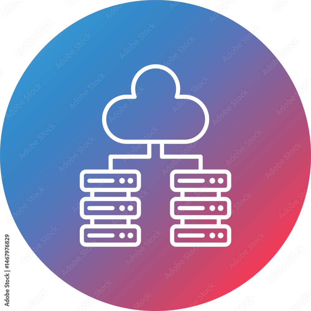 Big Data Line Gradient Circle Background Icon Big Data Line Gradient Circle Background Icon