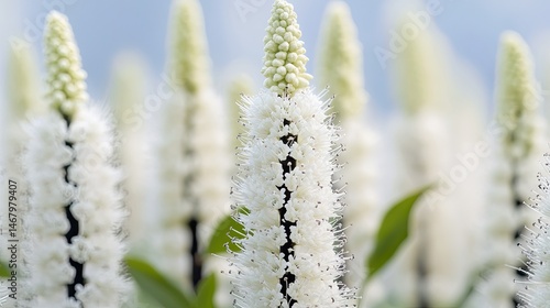 Summers Lace Black Cohosh Blooms Dancing in Gentle Breeze.