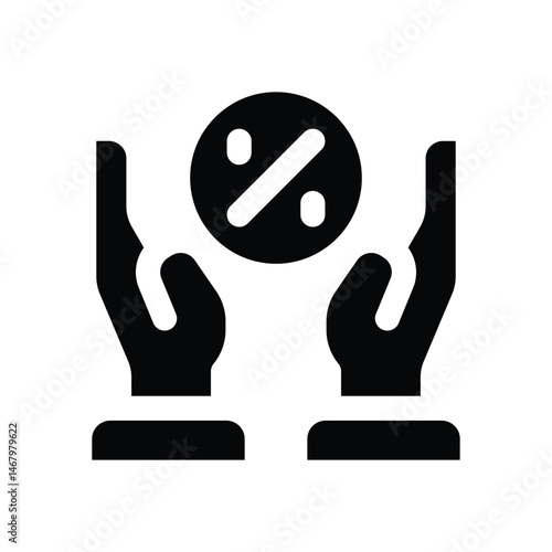 commission glyph icon. Strong and solid vector icon for websites, mobile interfaces, presentations, and visual branding. High quality and easy to edit.