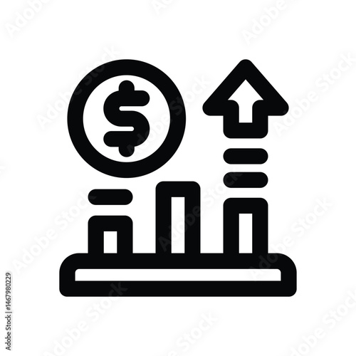 increase line icon. Clean and minimalist vector icon for websites, mobile apps, presentations, and logos. Fully scalable and customizable for any project.