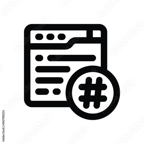hastag line icon. Clean and minimalist vector icon for websites, mobile apps, presentations, and logos. Fully scalable and customizable for any project.