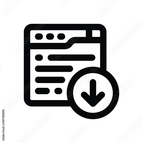 download line icon. Clean and minimalist vector icon for websites, mobile apps, presentations, and logos. Fully scalable and customizable for any project.