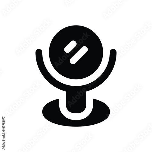 mirror glyph icon. Strong and solid vector icon for websites, mobile interfaces, presentations, and visual branding. High quality and easy to edit.