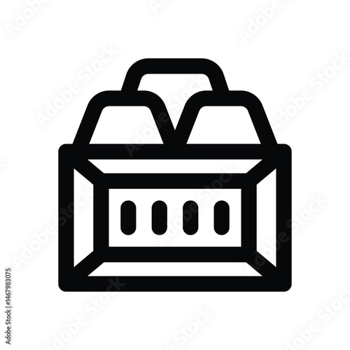 gold ingot line icon. Clean and minimalist vector icon for websites, mobile apps, presentations, and logos. Fully scalable and customizable for any project.