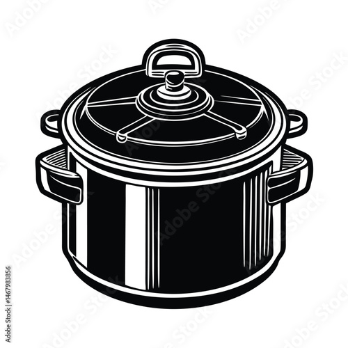 a pressure cooker vector art silhouette 