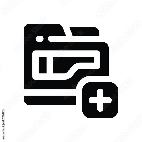 medical record glyph icon. Strong and solid vector icon for websites, mobile interfaces, presentations, and visual branding. High quality and easy to edit.
