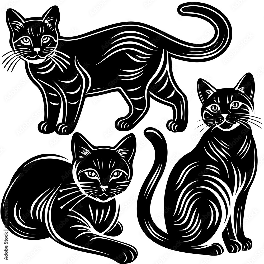 Obraz premium set of cats