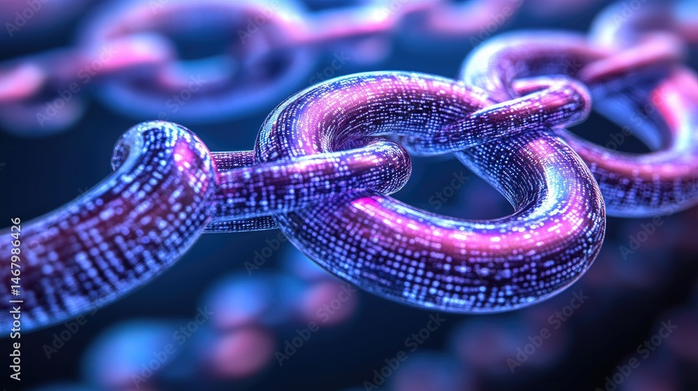 Blockchain Link Digital Chain with Secure Network, Neon Data, and Connection. Blockchain Link Digital Chain with Secure Network, Neon Data, and Connection.