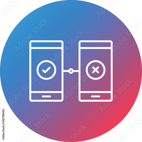AB Testing Line Gradient Circle Background Icon